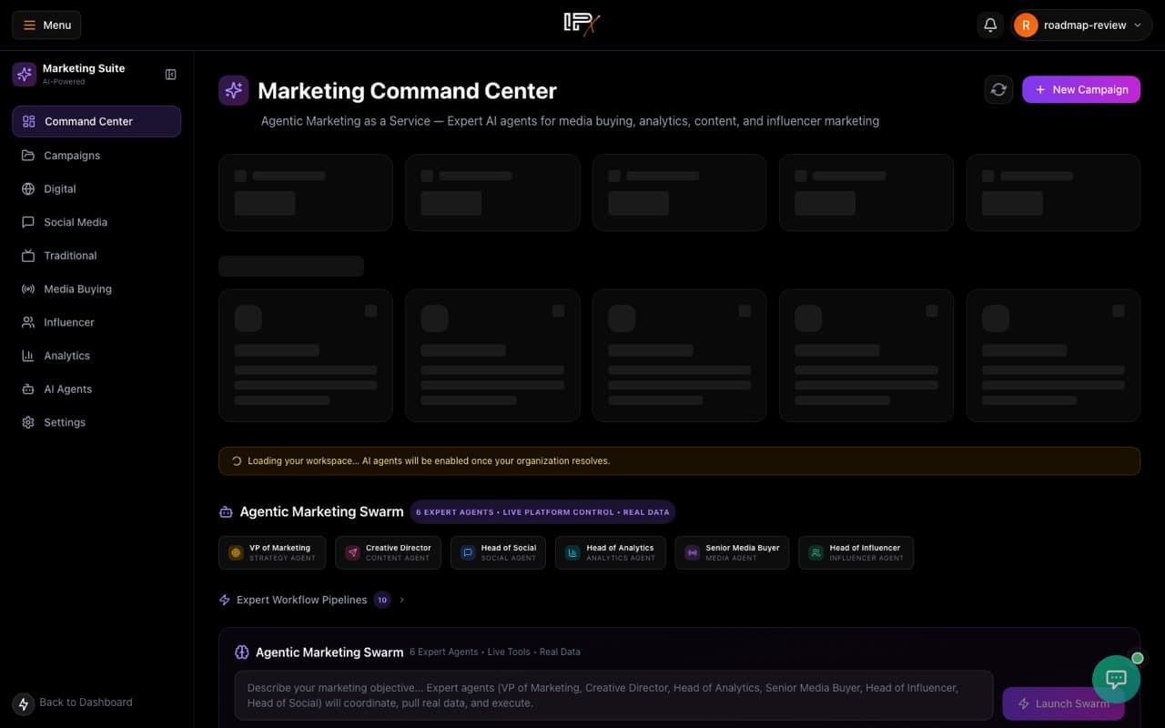 Marketing Command Center screenshot