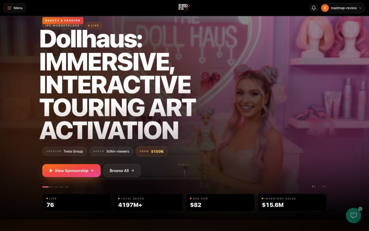 Sponsorships screenshot